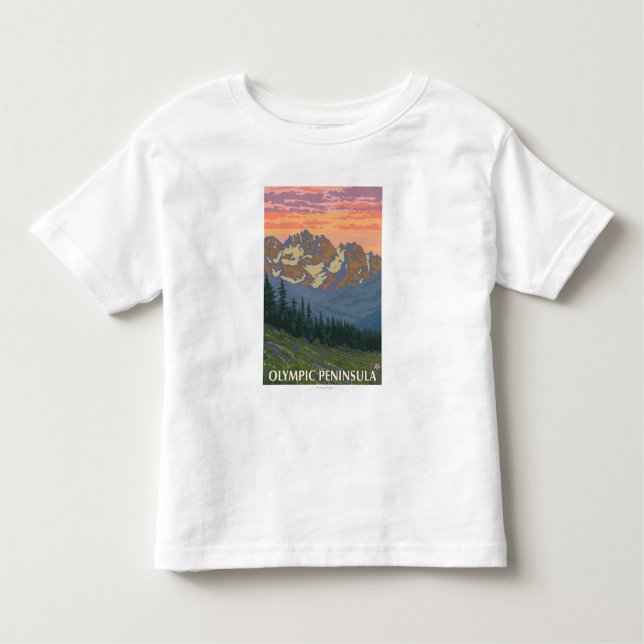 T-shirt Pour Les Tous Petits Péninsule olympique, fleurs de WashingtonSpring (Devant)