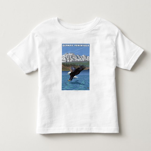 T-shirt Pour Les Tous Petits Péninsule olympique, WashingtonFishing Eagle (Devant)