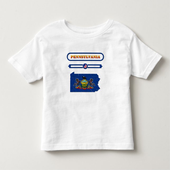 T-SHIRT POUR LES TOUS PETITS PENNSYLVANIE, CARTE DE PENNSYLVANIE. SAMER BRASIL (Devant)