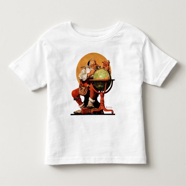 T-shirt Pour Les Tous Petits Père Noël au globe (Devant)