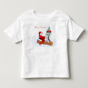 T-shirt Pour Les Tous Petits Père Noël avec Renard de lapin et écureuil