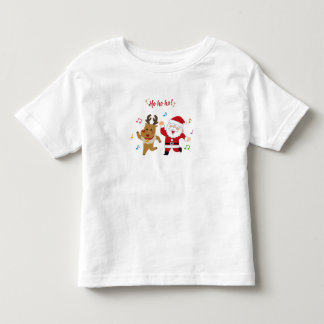 T-shirt Pour Les Tous Petits Père Noël dansant et rennes Fête de Noël