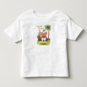 T-shirt Pour Les Tous Petits Père Noël de Noël de golf jouant au golf