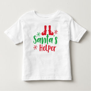 T-shirt Pour Les Tous Petits Père Noël Helper, Chaussures Elf, Snowflakes, Noël