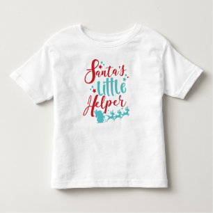 T-shirt Pour Les Tous Petits Père Noël Little Helper, Sleigh, Reindeer, Étoiles