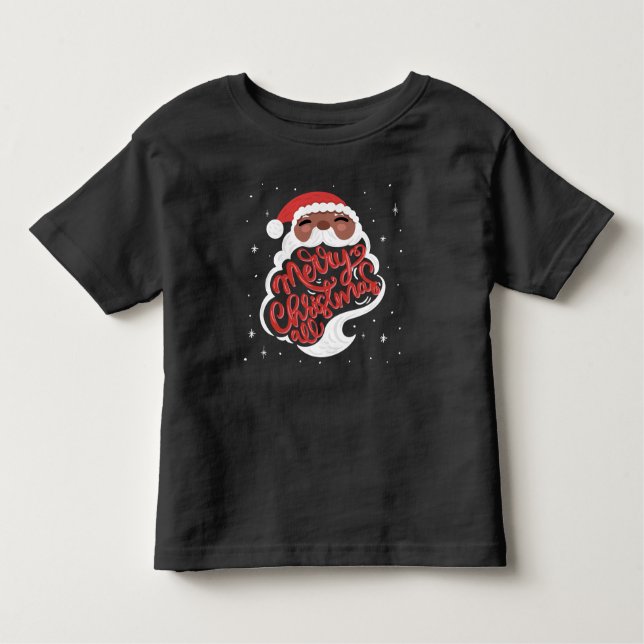 T-shirt Pour Les Tous Petits Père Noël noire | Joyeux Noël tout (Devant)