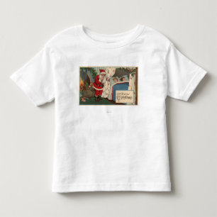 T-shirt Pour Les Tous Petits Père Noël observant les enfants de sommeil
