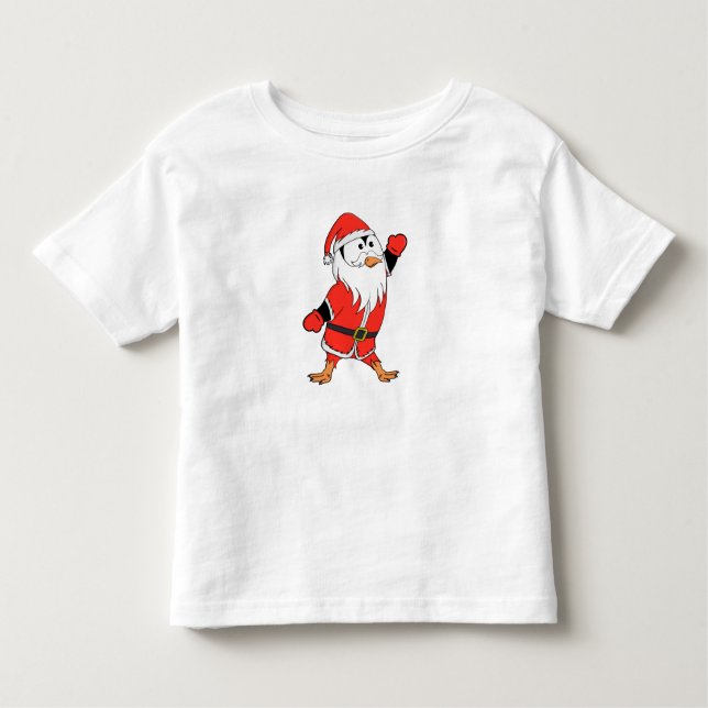 T-shirt Pour Les Tous Petits Père Noël Penguin Prêt pour Noël (Devant)
