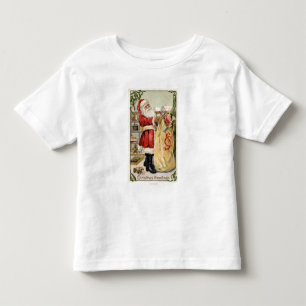 T-shirt Pour Les Tous Petits Père Noël tenant un sac de débordement des joue