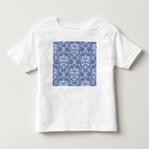 T-shirt Pour Les Tous Petits Périwinkle bleu et blanc Damas