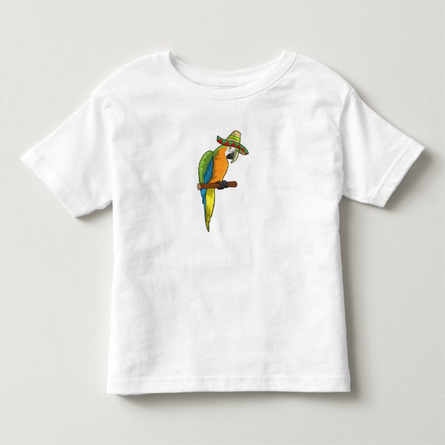 T-shirt Pour Les Tous Petits Perroquet avec casquette de paille (Devant)