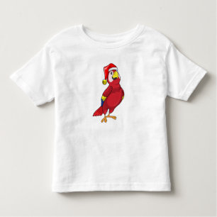 T-shirt Pour Les Tous Petits Perroquet avec chapeau de Père Noël