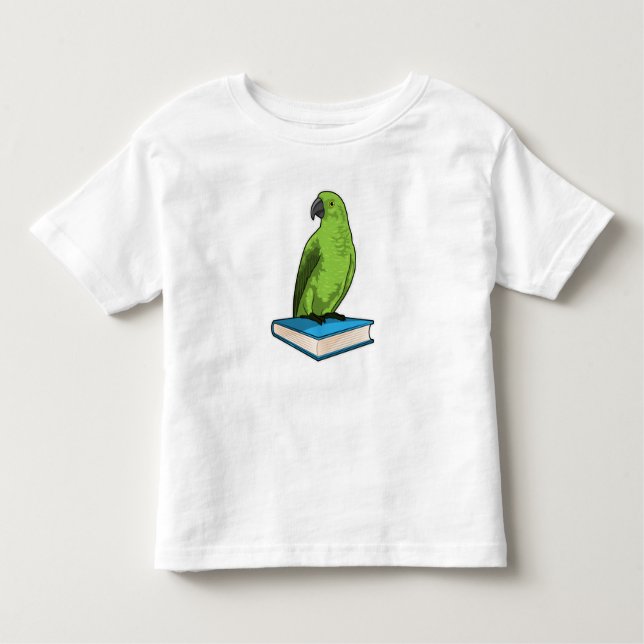 T-shirt Pour Les Tous Petits Perroquet avec livre (Devant)