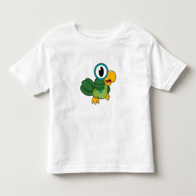 T-shirt Pour Les Tous Petits Perroquet avec verre de nivellement (Devant)