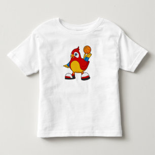 T-shirt Pour Les Tous Petits Perroquet comme joueur de basket-ball avec basket-