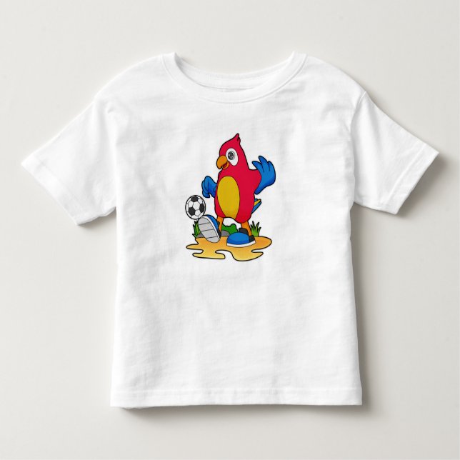 T-shirt Pour Les Tous Petits Perroquet comme joueur de football avec Soccer (Devant)