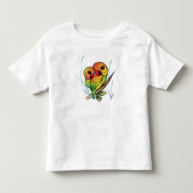 T-shirt Pour Les Tous Petits Perroquets inséparables (Devant)