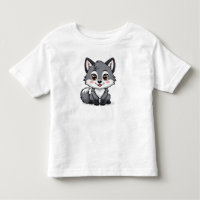 Personnage de loup gris de dessin animé adorable
