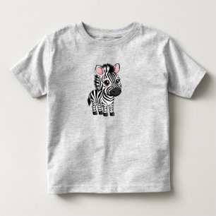 T-shirt Pour Les Tous Petits Personnage de zèbre de dessin animé adorable