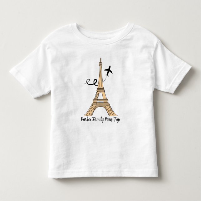 T-shirt Pour Les Tous Petits Personnalisable Paris Trip Chic Tour Eiffel (Devant)