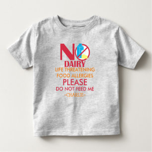 T-shirt Pour Les Tous Petits Personnalisé n'alimentez pas l'alerte d'allergie