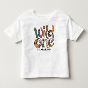 T-shirt Pour Les Tous Petits Personnalisé Wild One 1er anniversaire Jungle Baby