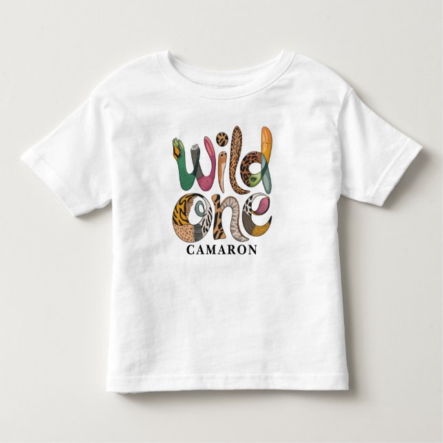 T-shirt Pour Les Tous Petits Personnalisé Wild One 1er anniversaire Jungle Baby (Devant)