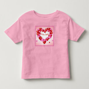 T-shirt Pour Les Tous Petits Personnaliser le nom sur Cœurs et plus de cœurs
