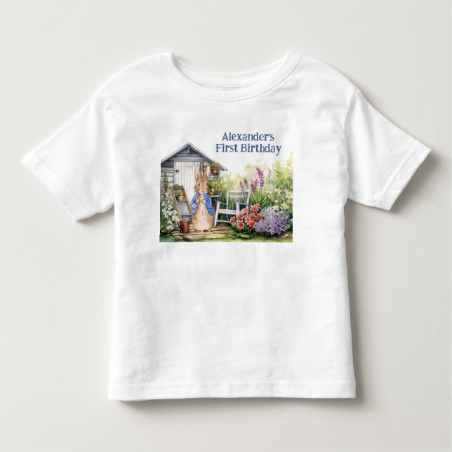 T-shirt Pour Les Tous Petits Personnaliser Rabbit Peter Premier Anniversaire No (Devant)