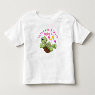 T-shirt Pour Les Tous Petits PERSONNALISER Turtle mignonne Joyeux anniversaire