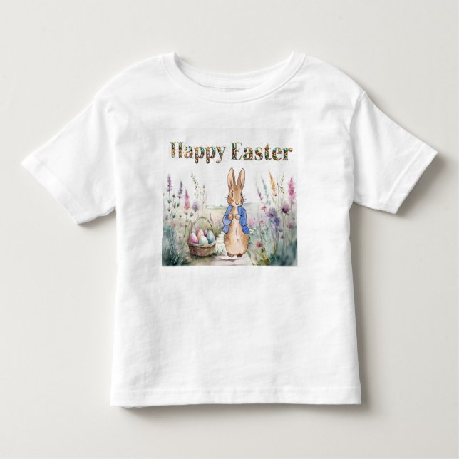 T-shirt Pour Les Tous Petits Peter le lapin Joyeux Pâques (Devant)