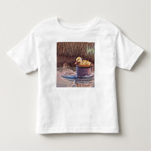 T-shirt Pour Les Tous Petits Petit Canard Jaune Jouant Dans Le Seau