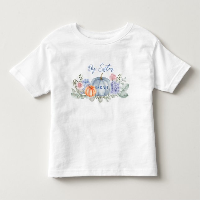 T-shirt Pour Les Tous Petits Petit Citrouille floral Halloween Baby shower d'au (Devant)