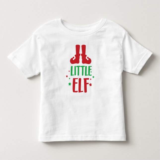 T-shirt Pour Les Tous Petits Petit Elfe, Chaussures Elfe, Étoiles, Noël, Noël (Devant)