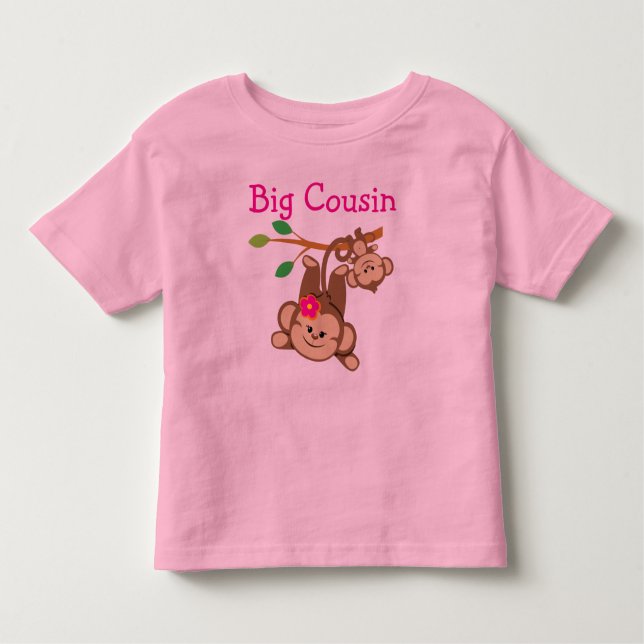 T-shirt Pour Les Tous Petits Petit, Fille Singes Gros Cousin (Devant)