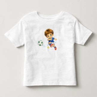 T-shirt Pour Les Tous Petits Petit footballeur tirant au but