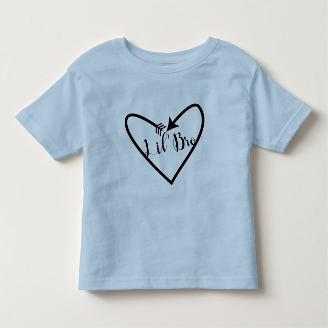 T-shirt Pour Les Tous Petits Petit Frère Enfants Script Flèche Cœur Boho (Devant)