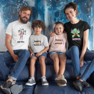 T-shirt Pour Les Tous Petits Petit Monstre à Papa Halloween Mignon 