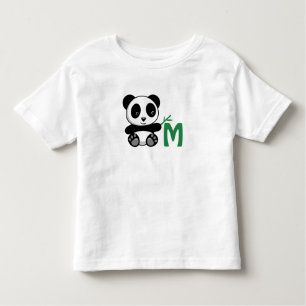 T-shirt Pour Les Tous Petits Petit panda mignon avec Monogramme à bâtonnet de b