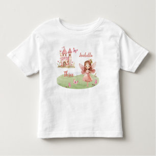 T-shirt Pour Les Tous Petits Petit Papillon de château rose Fairy N'importe que