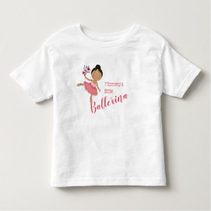 T-shirt Pour Les Tous Petits Petite Ballerina de maman (Cheveux noirs)