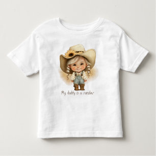 T-shirt Pour Les Tous Petits Petite Femme Mon Papa Est Un Rancher