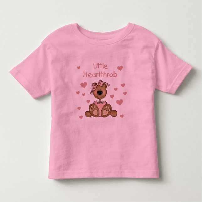 T-shirt Pour Les Tous Petits Petite fille Porter petit coeur (Devant)