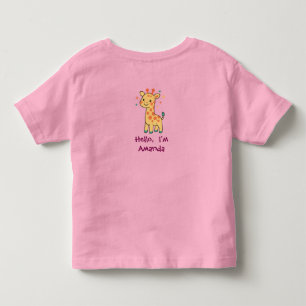 T-shirt Pour Les Tous Petits Petite Girafe Rire Design Personnalisé 