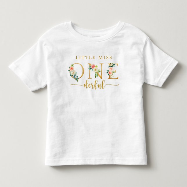 T-shirt Pour Les Tous Petits Petite Miss Onederful 1er anniversaire fille (Devant)
