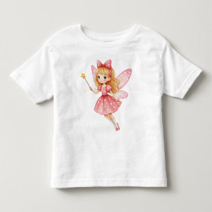T-shirt Pour Les Tous Petits Petite poitrine rose avec cheveux dorés