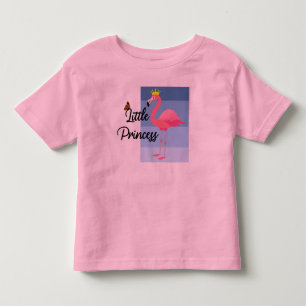 T-shirt Pour Les Tous Petits Petite Princesse Dessin Flamant Rose - Finition po