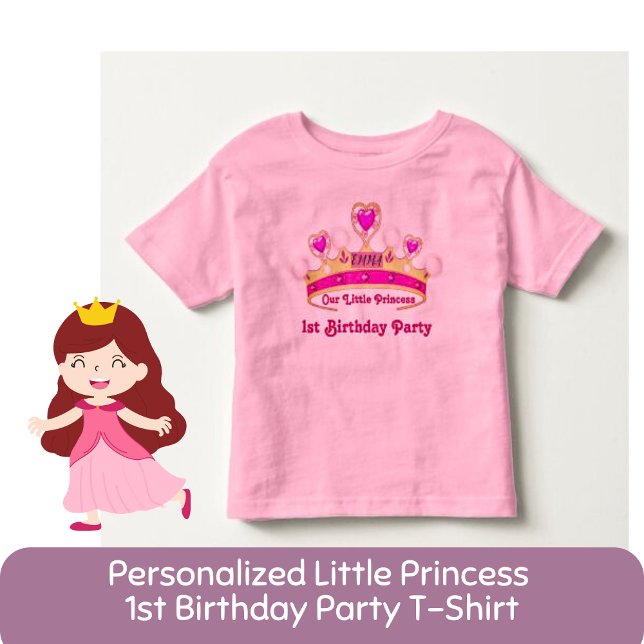 T-shirt Pour Les Tous Petits Petite princesse personnalisée 1er anniversaire ro (Créateur téléchargé)