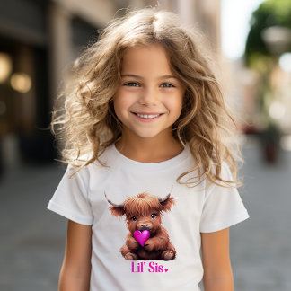 T-shirt Pour Les Tous Petits Petite Soeur Rose Vache Bébé Mignonne