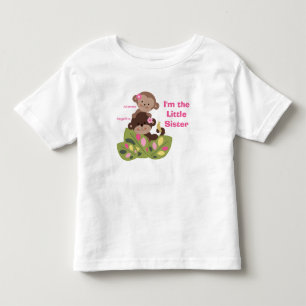 T-shirt Pour Les Tous Petits Petite soeur Soeur Singe Filles Enfants Chemise